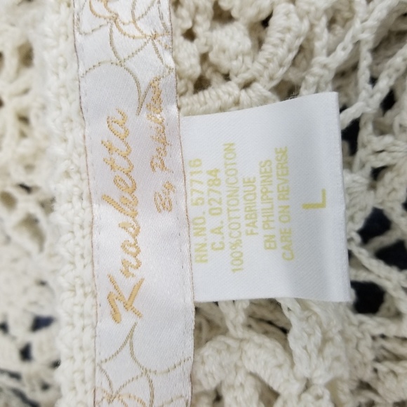 KROSHETTA | cream crocheted button up cardigan - Picture 4 of 6